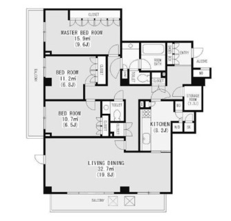 東京都新宿区市谷砂土原町３丁目 賃貸マンション 3LDK